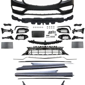 Fits 15-19 Benz W205 C63 Front Rear Bumper w/ Muffler Tips Side Skirts