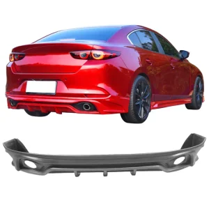 2019-2020 Mazda 3 Sedan Matte Black Rear Bumper Lip Diffuser PP
