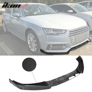 2017-2019 Audi A4 S4 B9 Sedan JC Style Front Bumper Lip Carbon Fiber