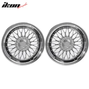 (2) 19X9.5 +40 5X114.3 / 5X120 Step Lip Deep Dish Mesh Wheels Rims