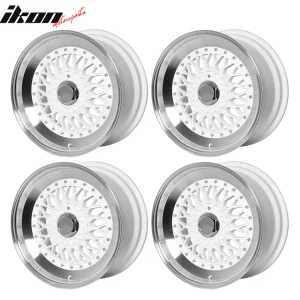 (4) 17X8.5 +25 5X100 / 5X114.3 Step Lip Deep Dish Mesh Wheels Rims