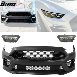2015-2017 Ford Mustang EcoBoost Front Bumper Cover Lower Upper Grill