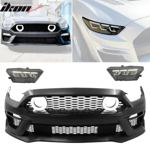 2015-2017 Ford Mustang Front Bumper Cover Led Grille 2024 Headlights